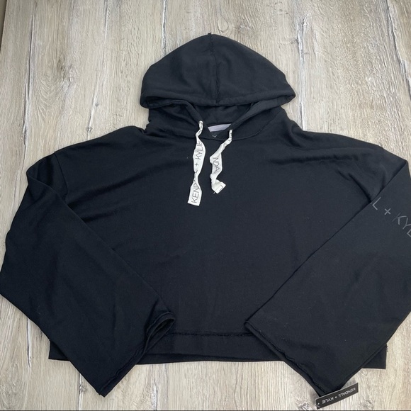 Kendal & Kylie Black Hooded Pullover Sweater Sz XL - Picture 3 of 10
